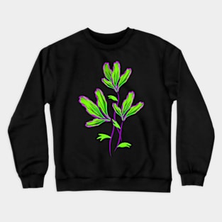 Fluorescent green flowers Crewneck Sweatshirt